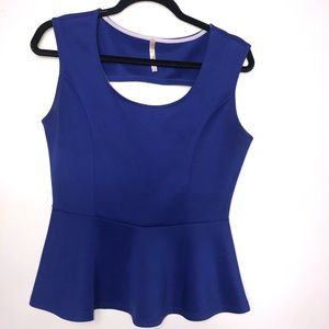 Blue Peplum Top